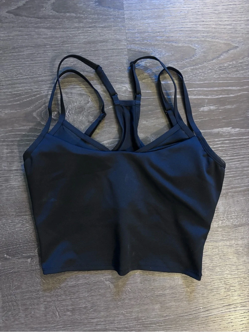 Alo Yoga Black Strappy Shelf Bra or Cropped Tank Top Size Medium